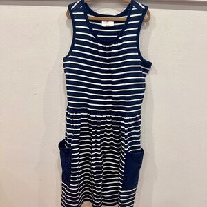 Marine summer dress with pockets